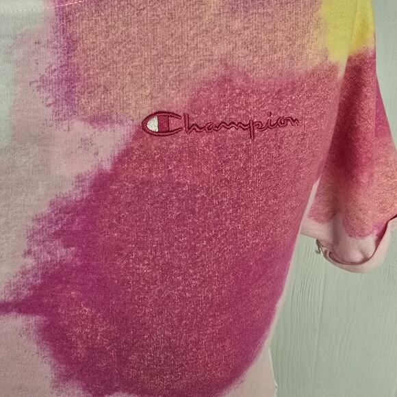 Women's Champion Colorful Front Tie Knot Cropped T-Shirt | Size Small - Picture 5 of 11